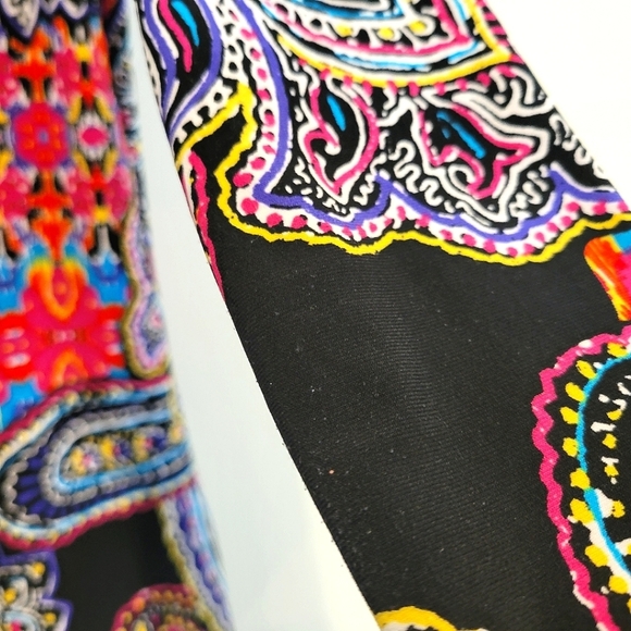 Ralph Lauren LRL Paisley Colorful Tunic Boat Neck Stretchy Long Top 3/4 Sleeve - Picture 8 of 10